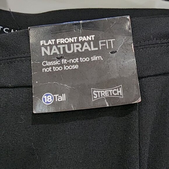 Avenue Womens Plus Size Black Pants Flat Front Straight Leg Stretch Waist 18Tall - Picture 3 of 16